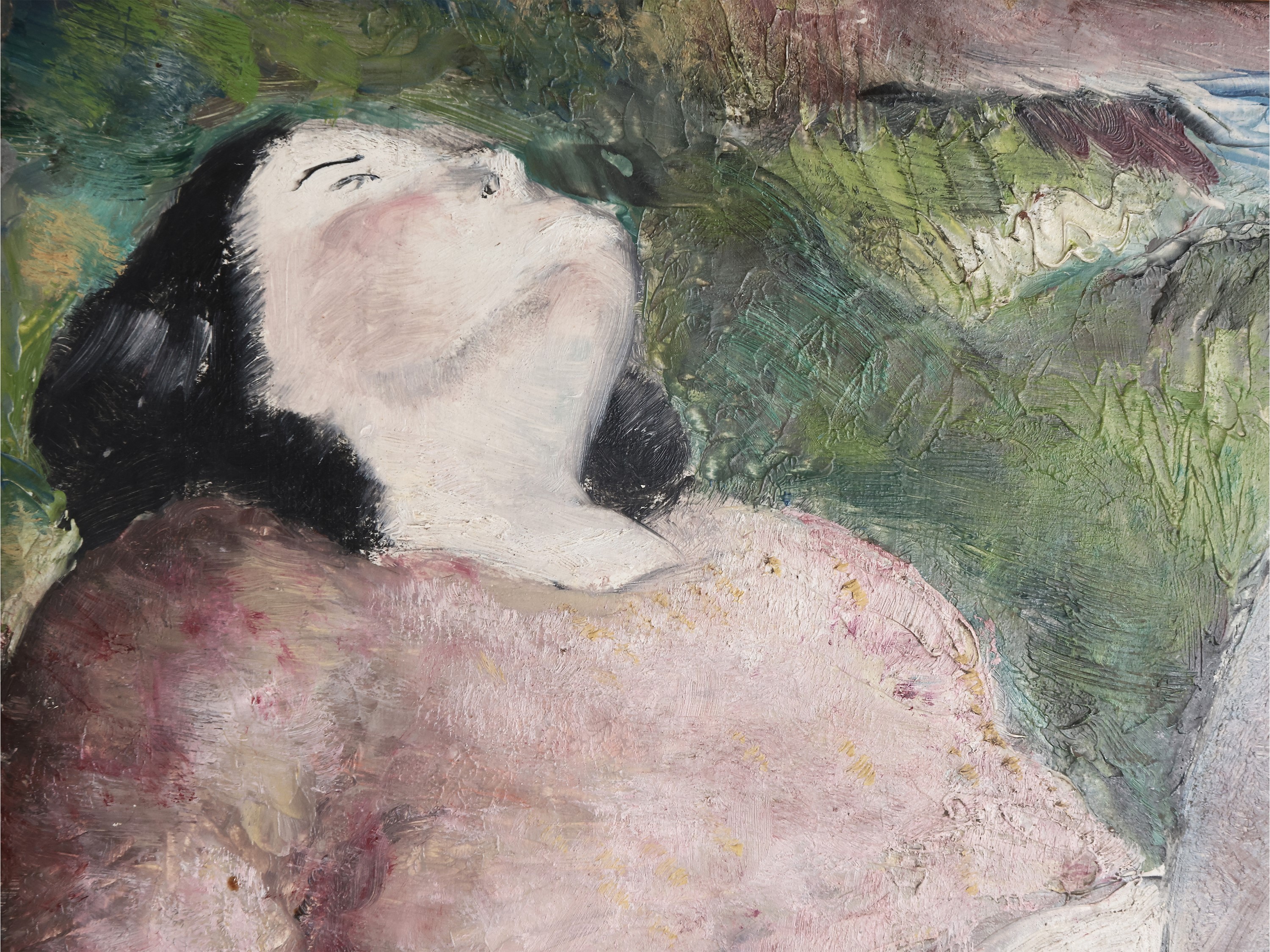 Giovanni Costetti - Sdraiata, olio su tavoletta, 1930