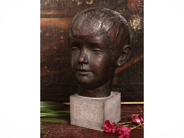 Scultore italiano del XX secolo - Testa di Bambino