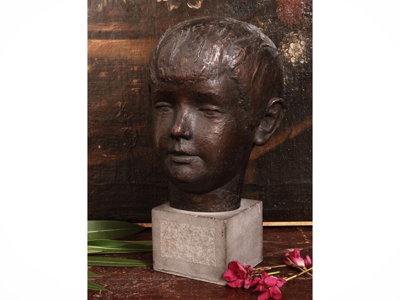 Scultore Italiano del XX Secolo - Testa di Bambino