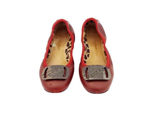 Salvatore Ferragamo - Ballerine in pelle bordeaux