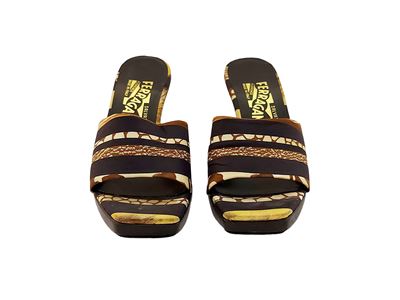 Salvatore Ferragamo - Mules in Tessuto Animalier