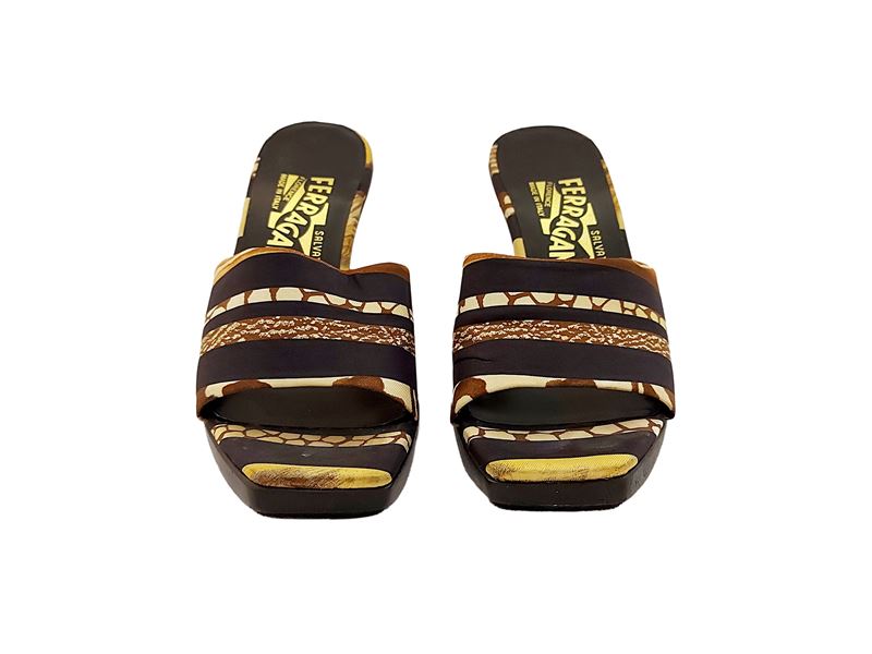 Salvatore Ferragamo - Mules in Tessuto Animalier