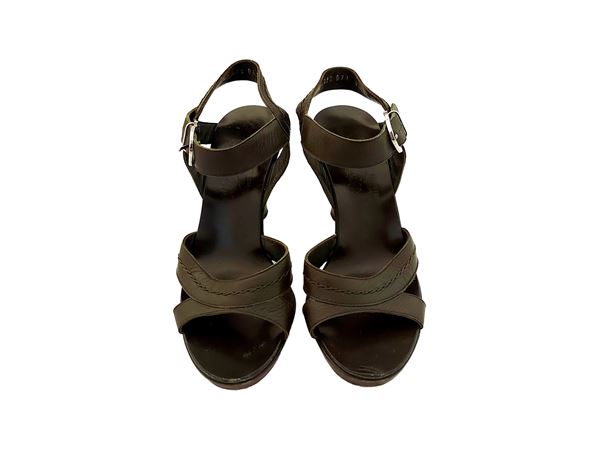 Salvatore Ferragamo - Forest Green Leather Sandals