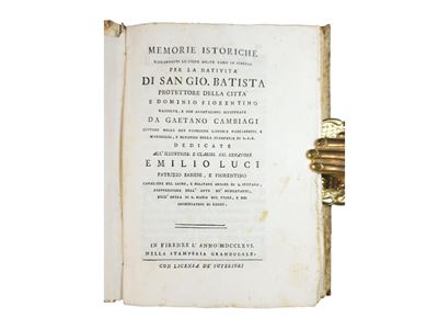 Memorie Istoriche Riguardanti le Feste Solite Farsi in Firenze per la Natività di San Gio. Batist...