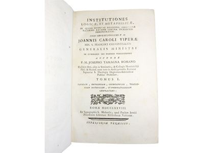 Institutiones Logicae, Et Metaphisicae, in Quibus Divinitas Religionis Christianae Naturali Ratio...