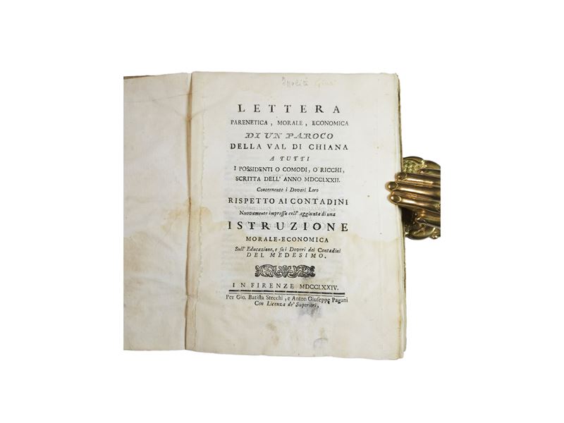 Lettera parenetica, morale, economica di un paroco dalla Val di Chiana