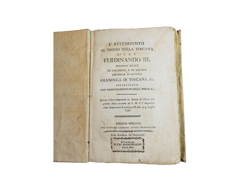 L’avvenimento al Trono della Toscana di S.a.r. Ferdinando III