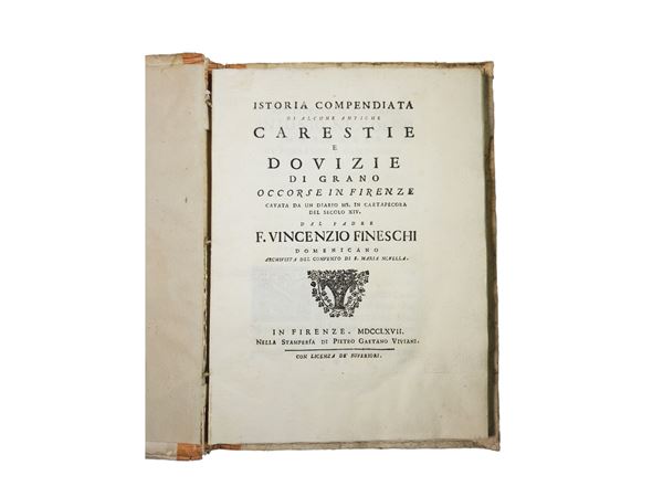 Domenico Lenzi - Istoria compendiata di alcune carestie e dovizie di grano occorse in Firenze