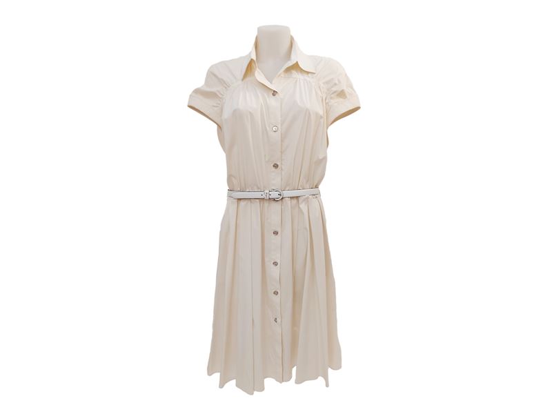 Salvatore Ferragamo - Chemisier in Cotone Color Panna
