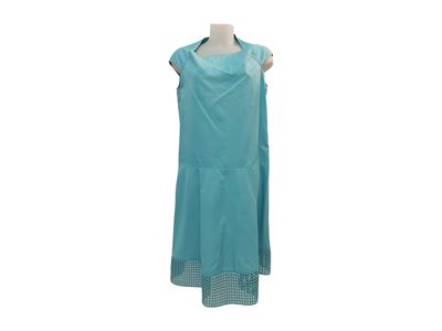 Salvatore Ferragamo - Abito in Cotone Turchese
