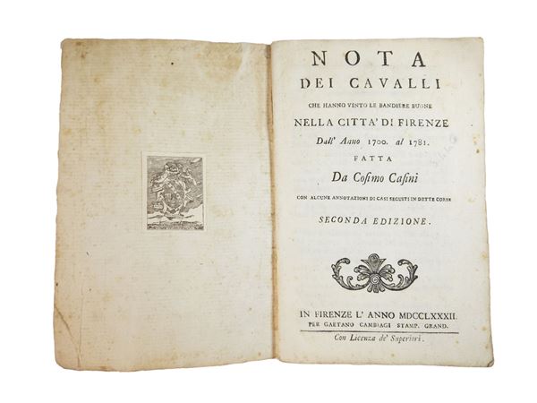 Cosimo Casini - Nota dei cavalli che hanno vinto le bandiere buone nella città di Firenze