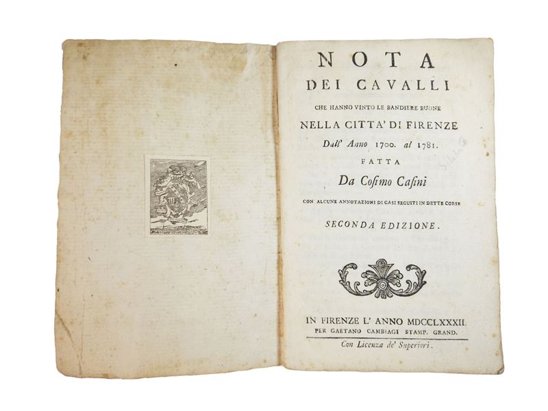 Cosimo Casini - Nota dei Cavalli che Hanno Vinto le Bandiere Buone nella Città di Firenze