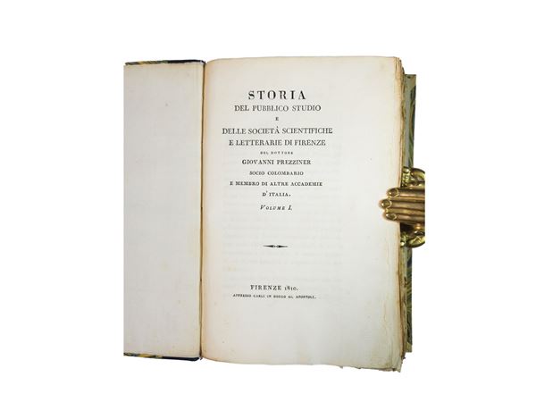 Giovanni Prezziner - Storia del pubblico studio e delle società scientifiche e letterarie di Firenze