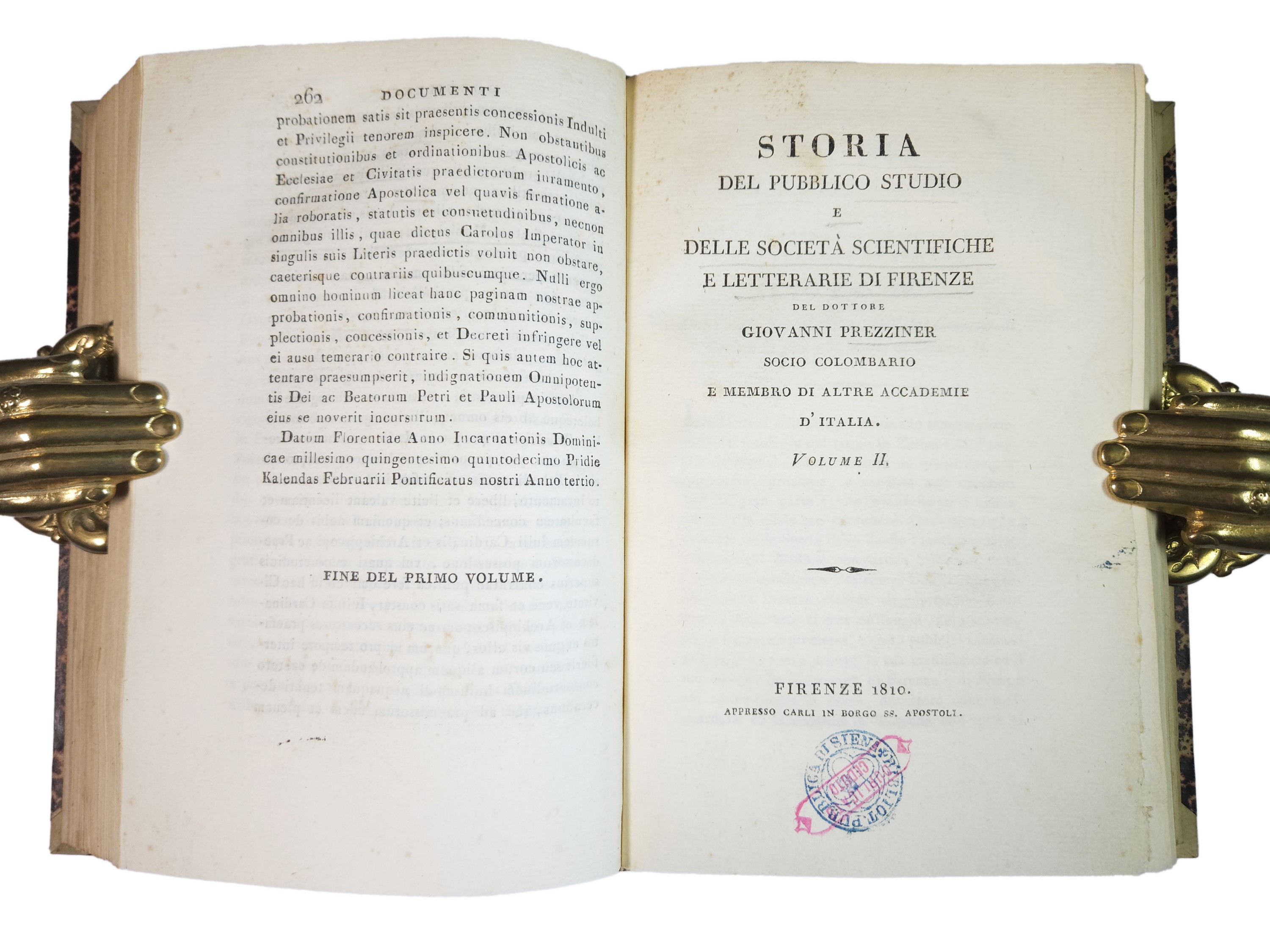 Giovanni Prezziner - Storia del Pubblico Studio e delle Società Scientifiche e Letterarie di Fire...