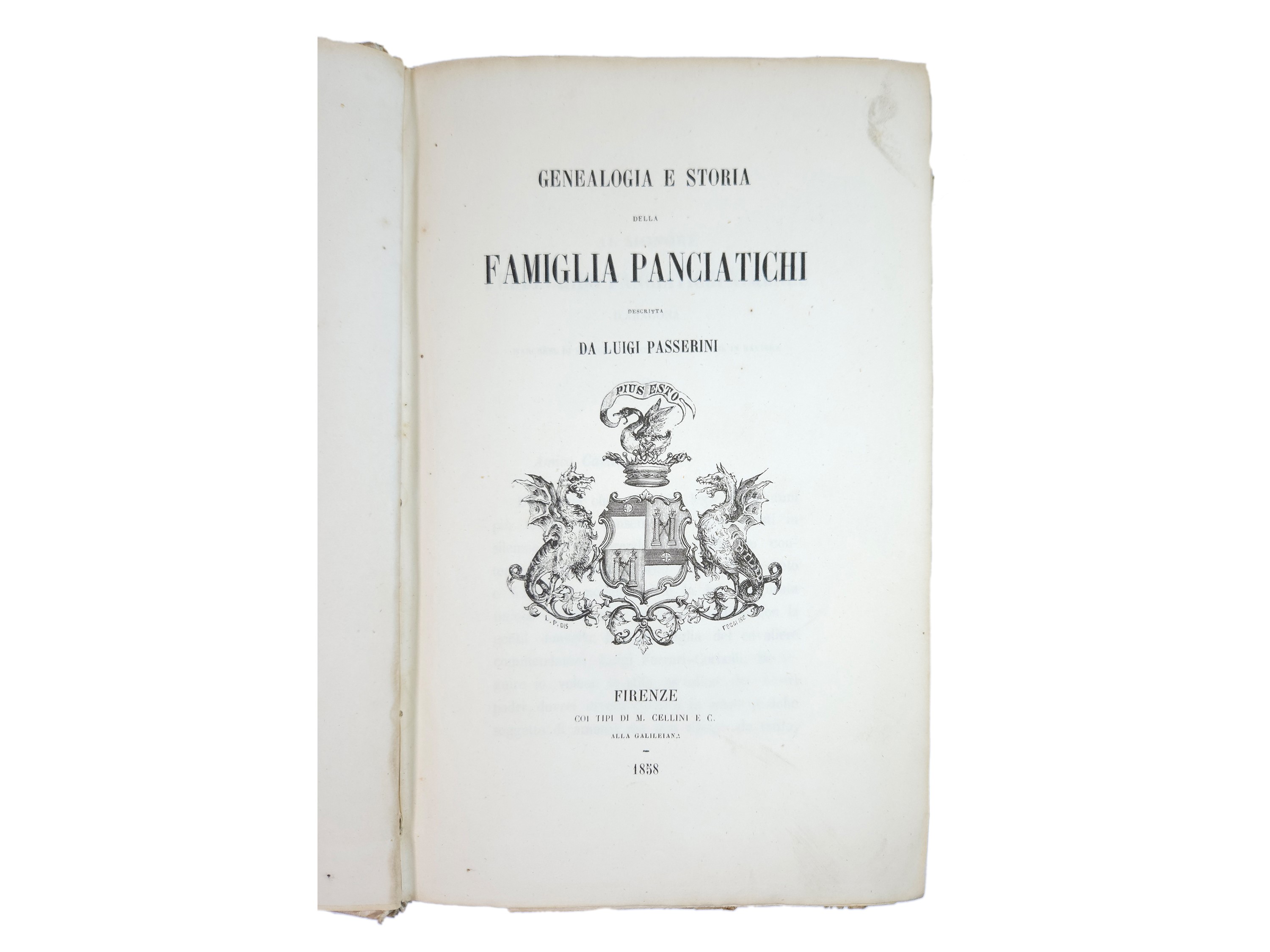 Genealogia e storia della famiglia Panciatichi descritta da Luigi Passerini