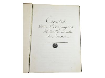 Capitoli della V. Compagnia della Misericordia di Firenze: Manoscritto