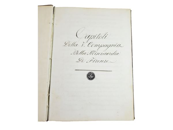 Capitoli della V. Compagnia della Misericordia di Firenze: manuscript