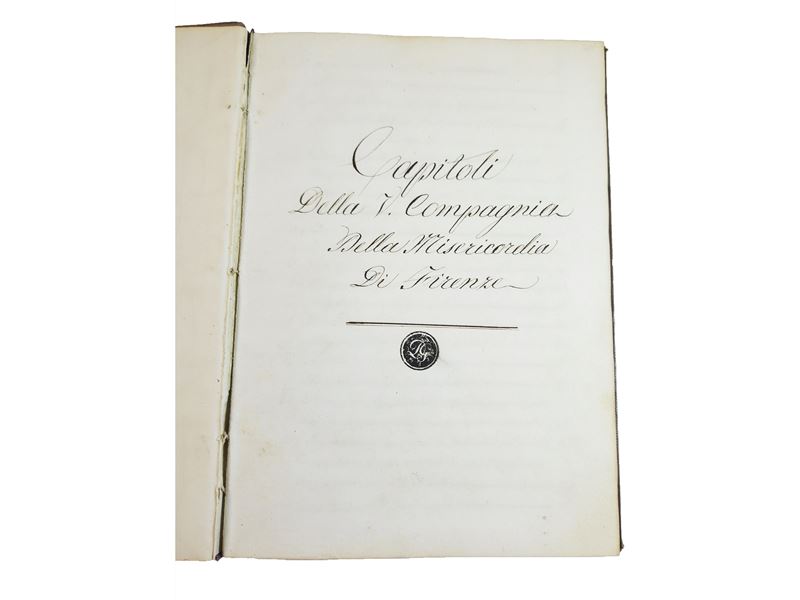 Capitoli della V. Compagnia della Misericordia di Firenze: Manoscritto