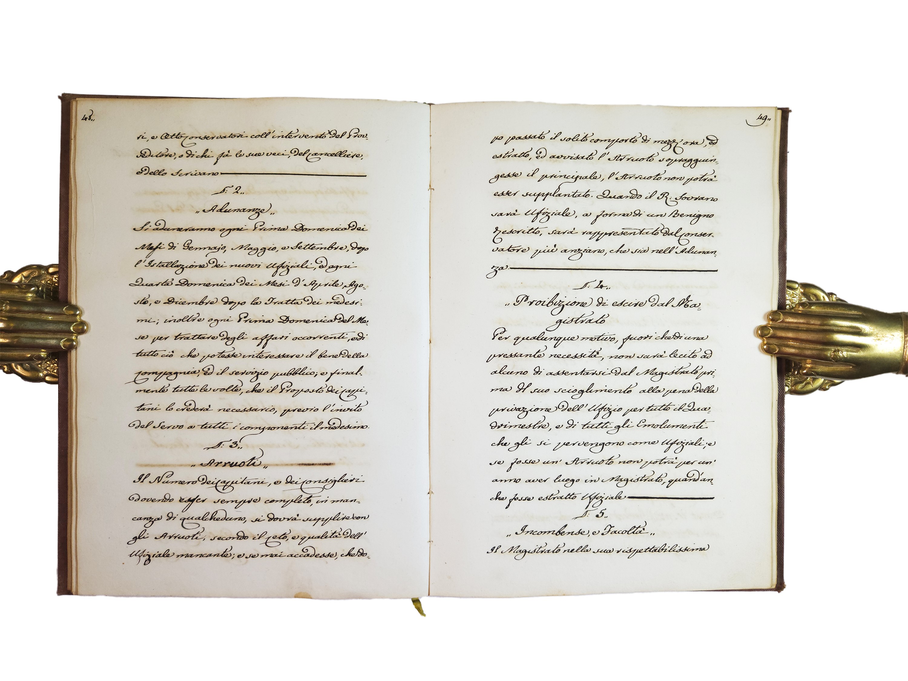 Capitoli della V. Compagnia della Misericordia di Firenze: Manoscritto