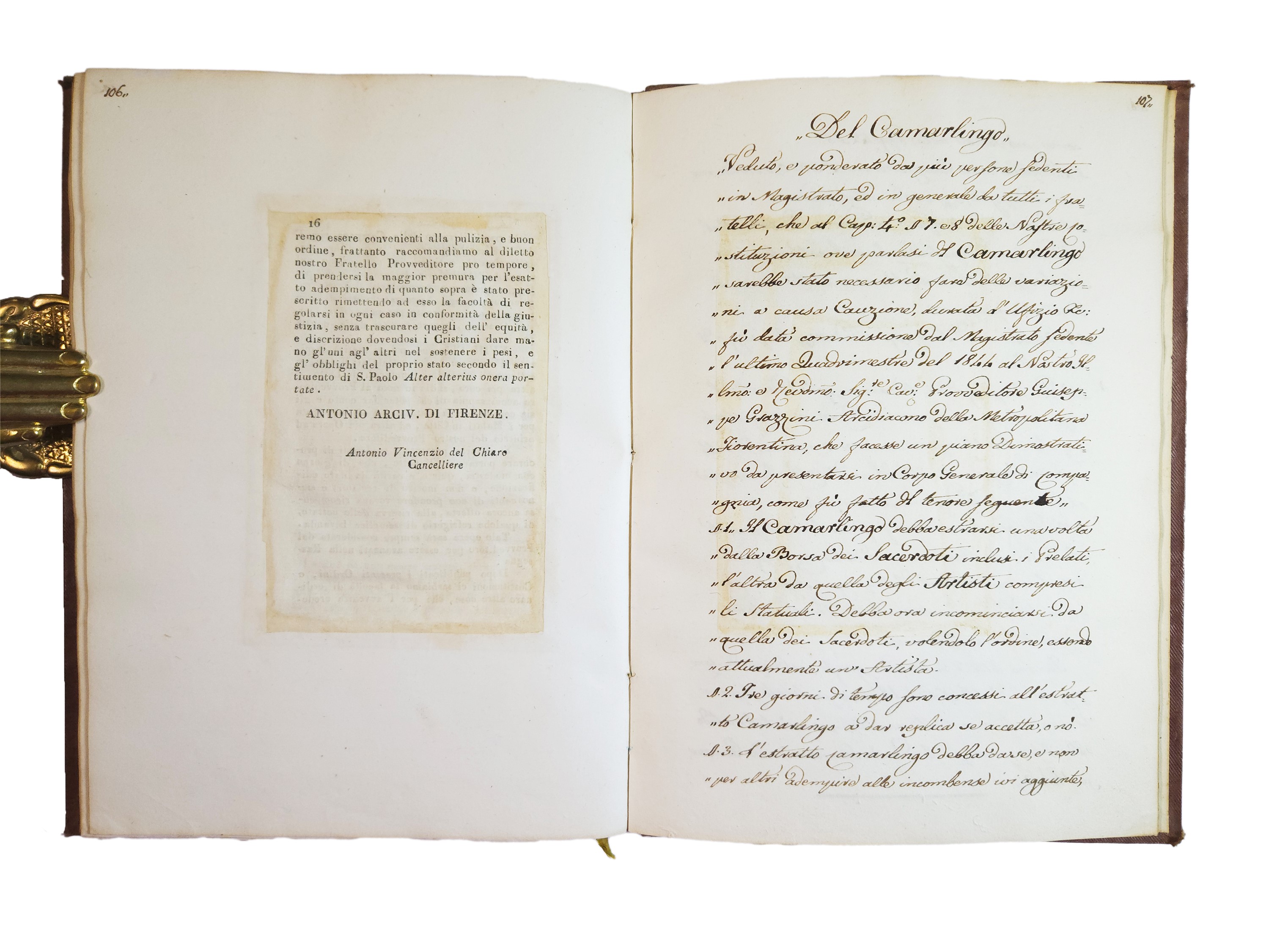 Capitoli della V. Compagnia della Misericordia di Firenze: Manoscritto