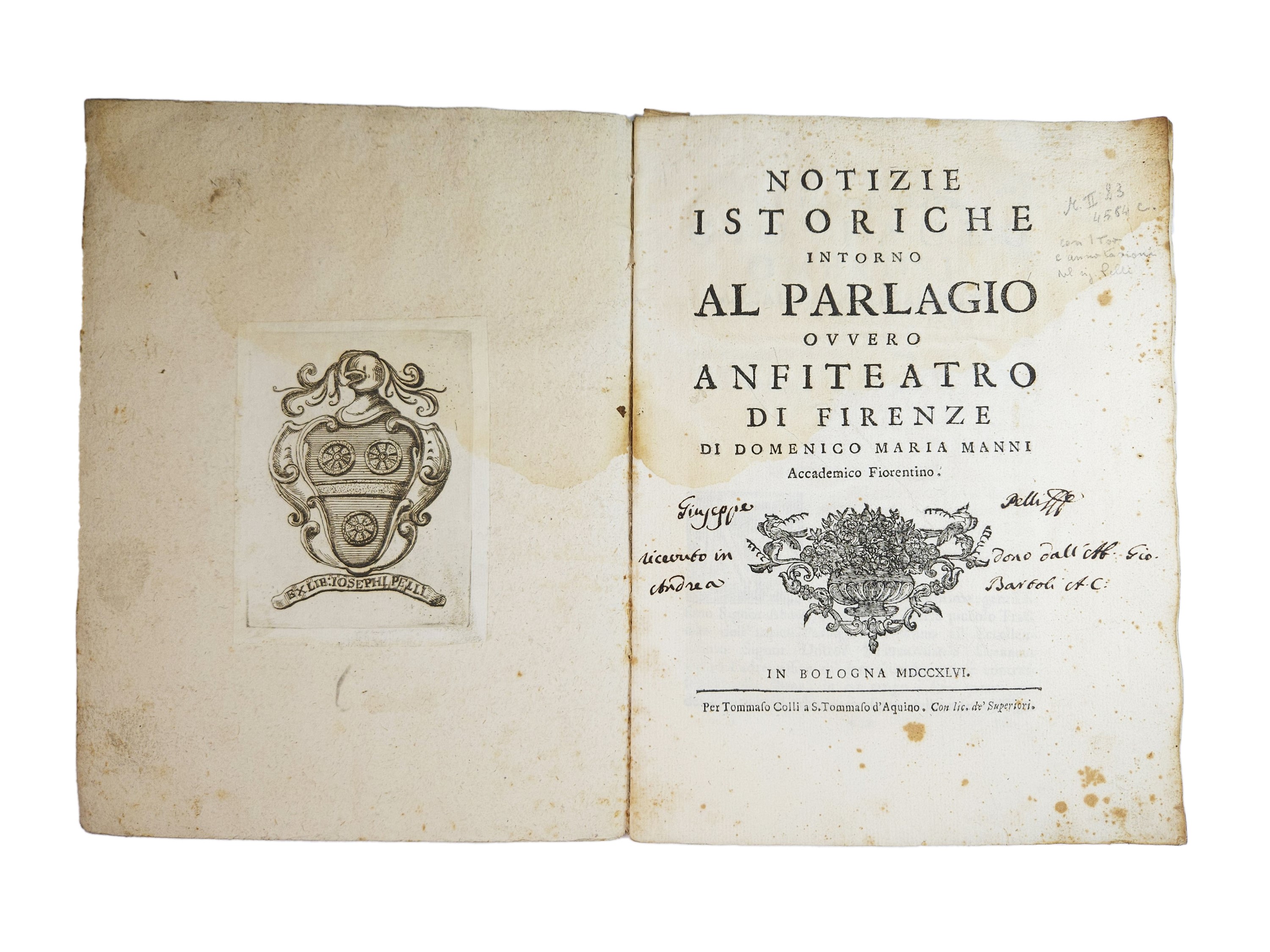 Notizie istoriche intorno al Parlagio ovvero anfiteatro di Firenze