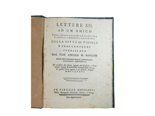 Angelo Maria Bandini - Lettere XII ad un amico