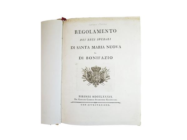 Regolamento dei regi spedali di Santa Maria Nuova e di Bonifazio
