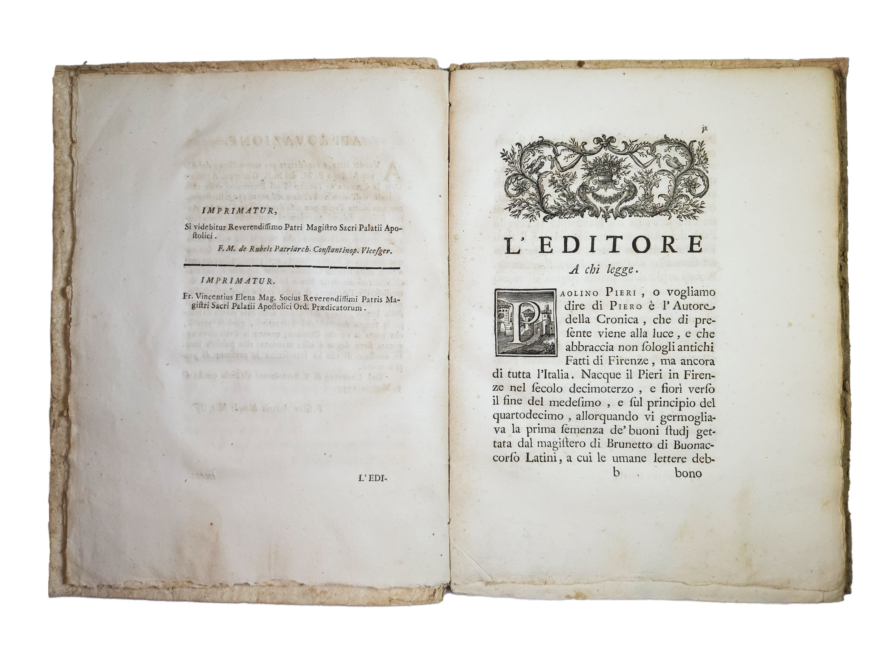 Cronica di Paolino Pieri Fiorentino delle Cose D’italia Dall'anno 1080 Fino All'anno 1305