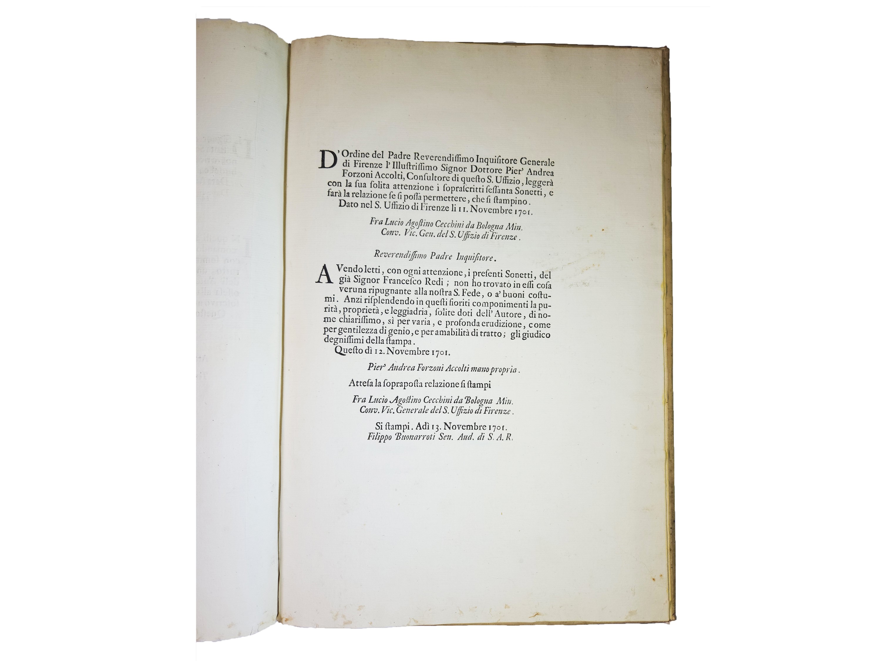 Sonetti del Signor Francesco Redi Aretino Accademico della Crusca