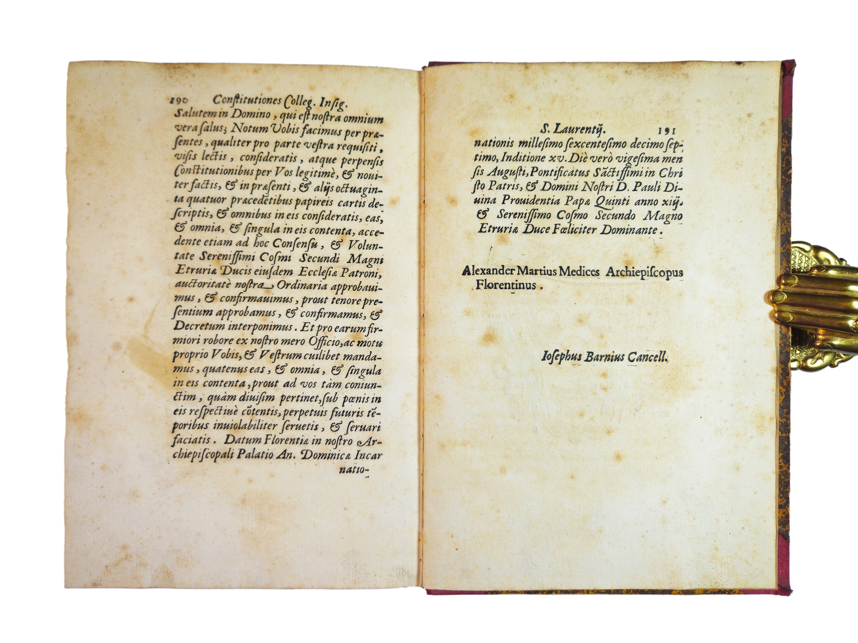 Constitutiones Insignis Et Collegiatae Ecclesiae Sancti Laurentii Florent.