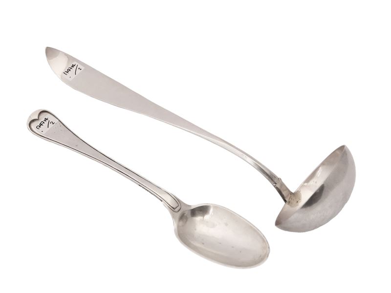 Due Posate da Portata in Argento D'epoca