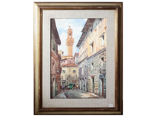 Giovanni Ospitali : Firene road  - Auction Dèballage. Deals at Auction - Maison Bibelot - Casa d'Aste Firenze - Milano