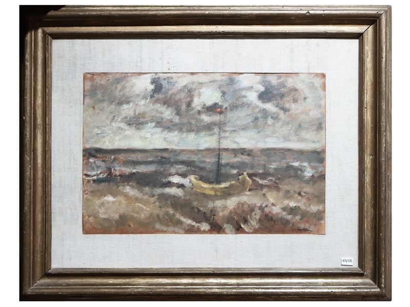 Mario Marcucci - Marina, 1945, olio su cartone