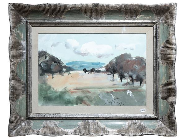 Sergio Scatizzi : Paesaggio marino  - Asta Dèballage. Occasioni in asta - Maison Bibelot - Casa d'Aste Firenze - Milano