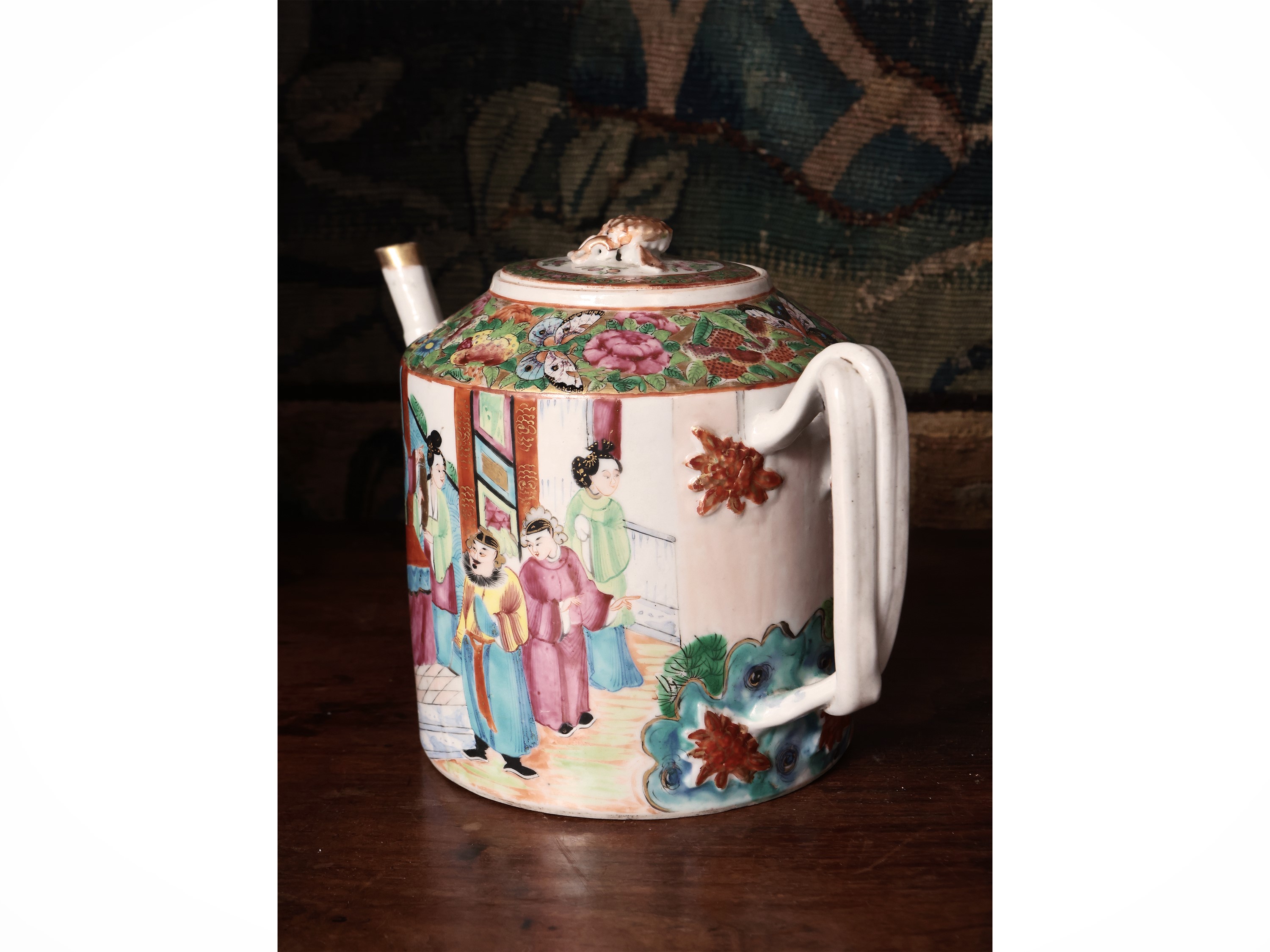 Teiera in porcellana Canton