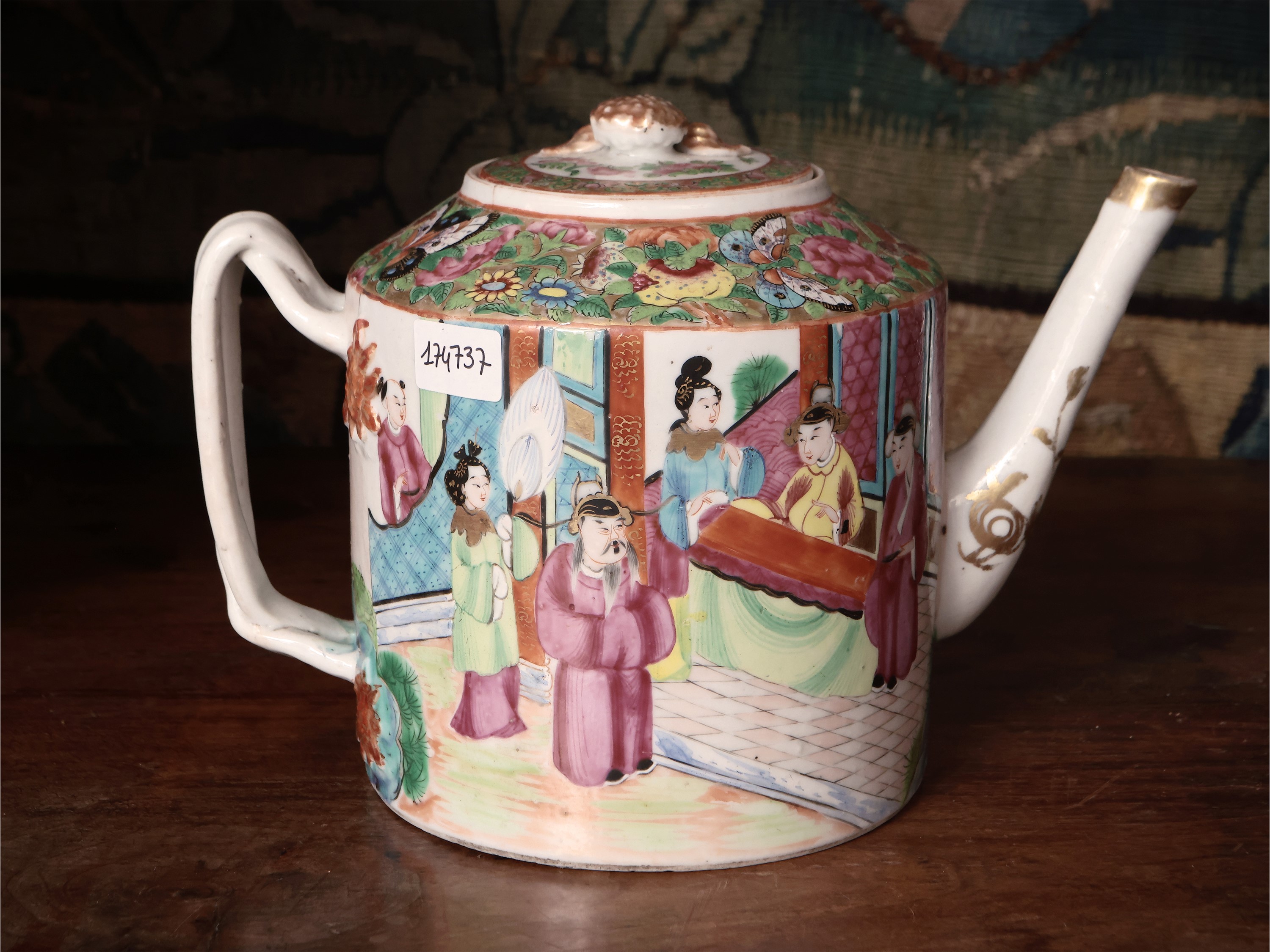 Teiera in porcellana Canton