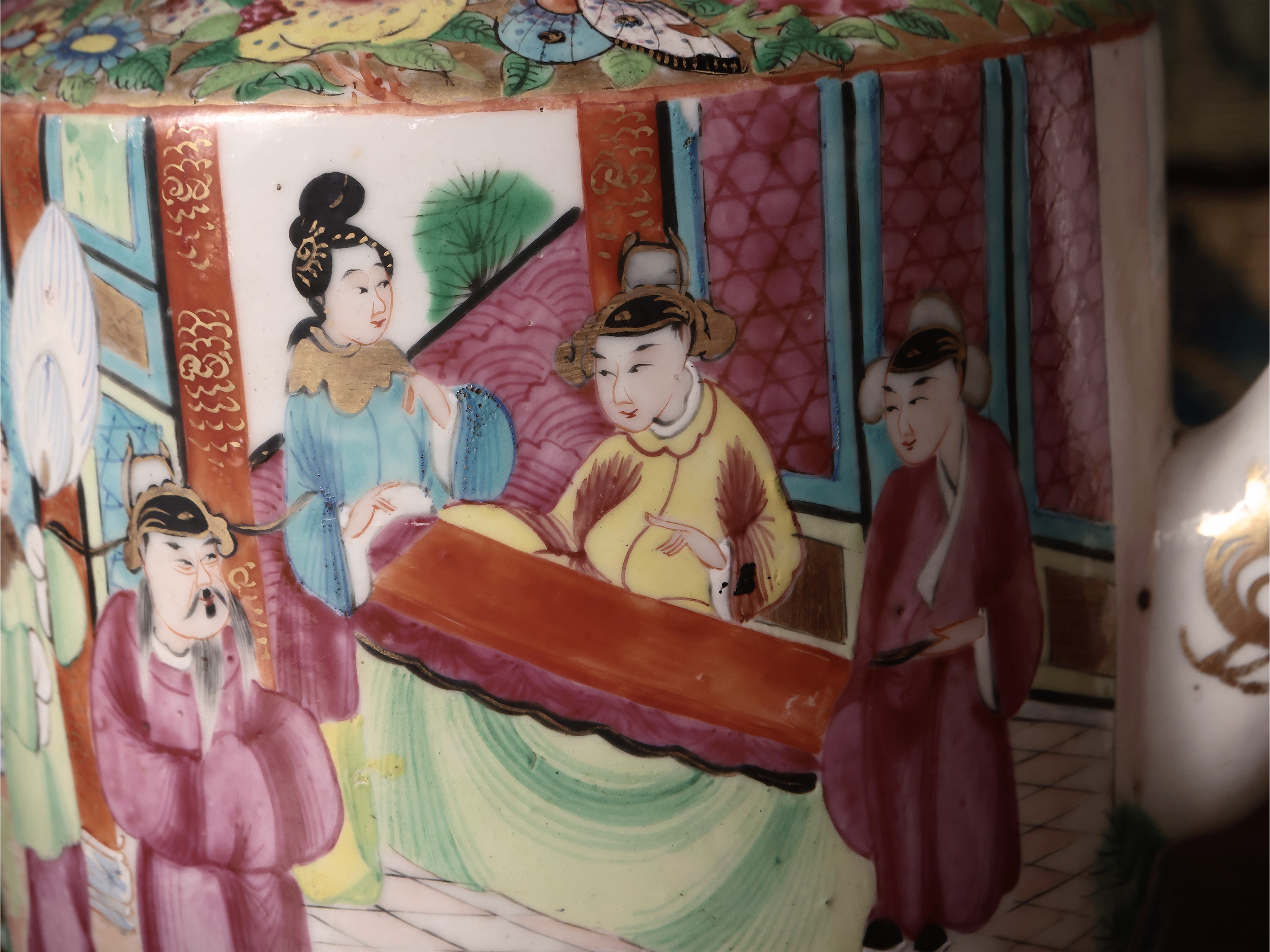 Teiera in porcellana Canton