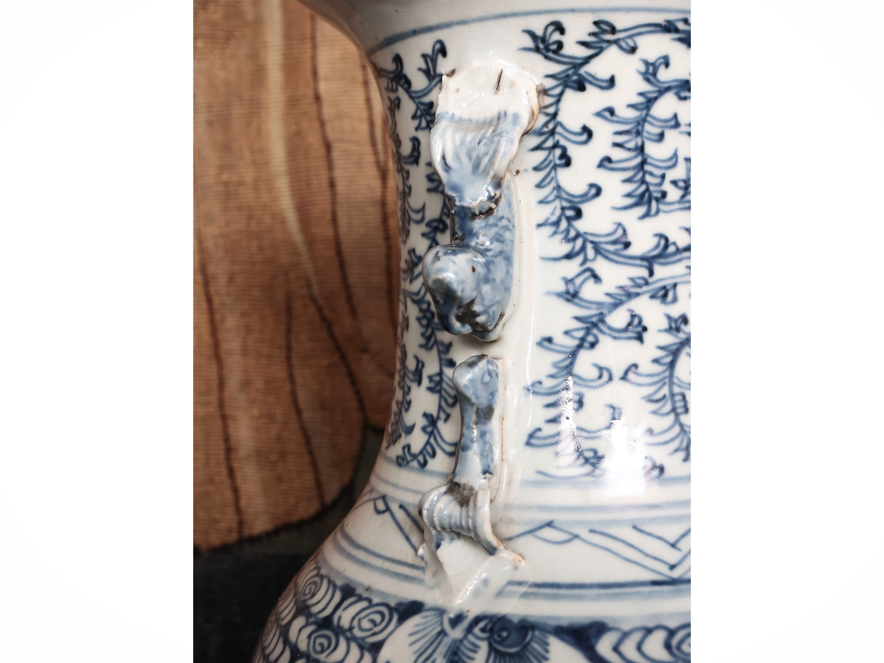 Vaso in Porcellana Bianco Blu