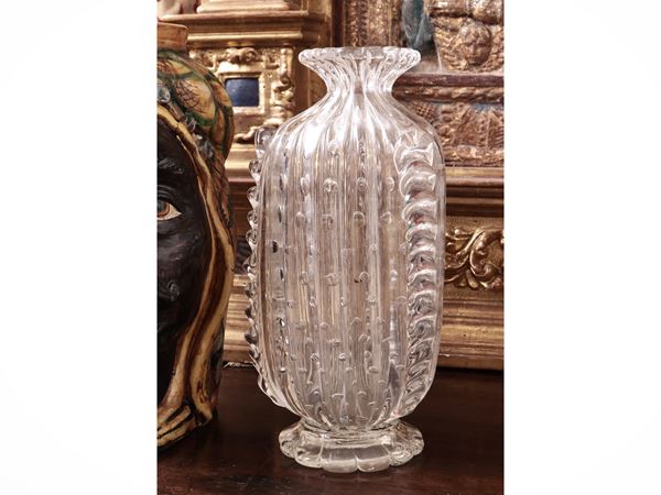 Vaso in cristallo a bolle vetreria Barovier