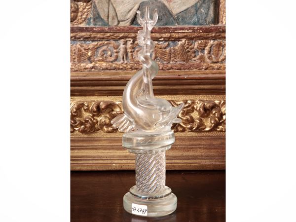 Scultura di tritone in vetro
