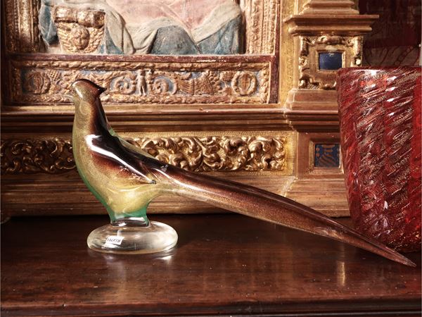 Figura di fagiano Archimede Seguso della serie "polveri"