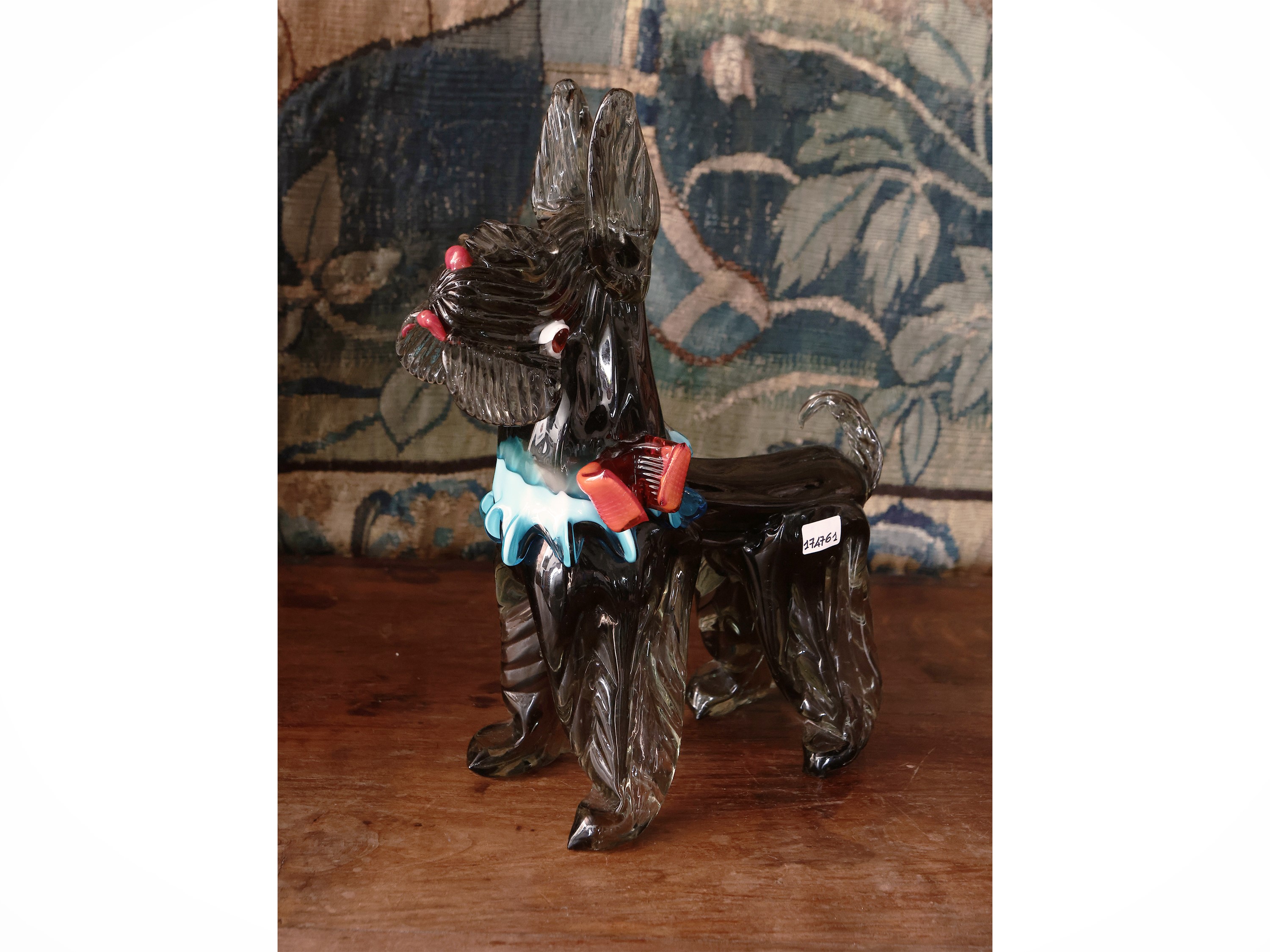 Figura di Cane Schnauzer in Vetro Fumè