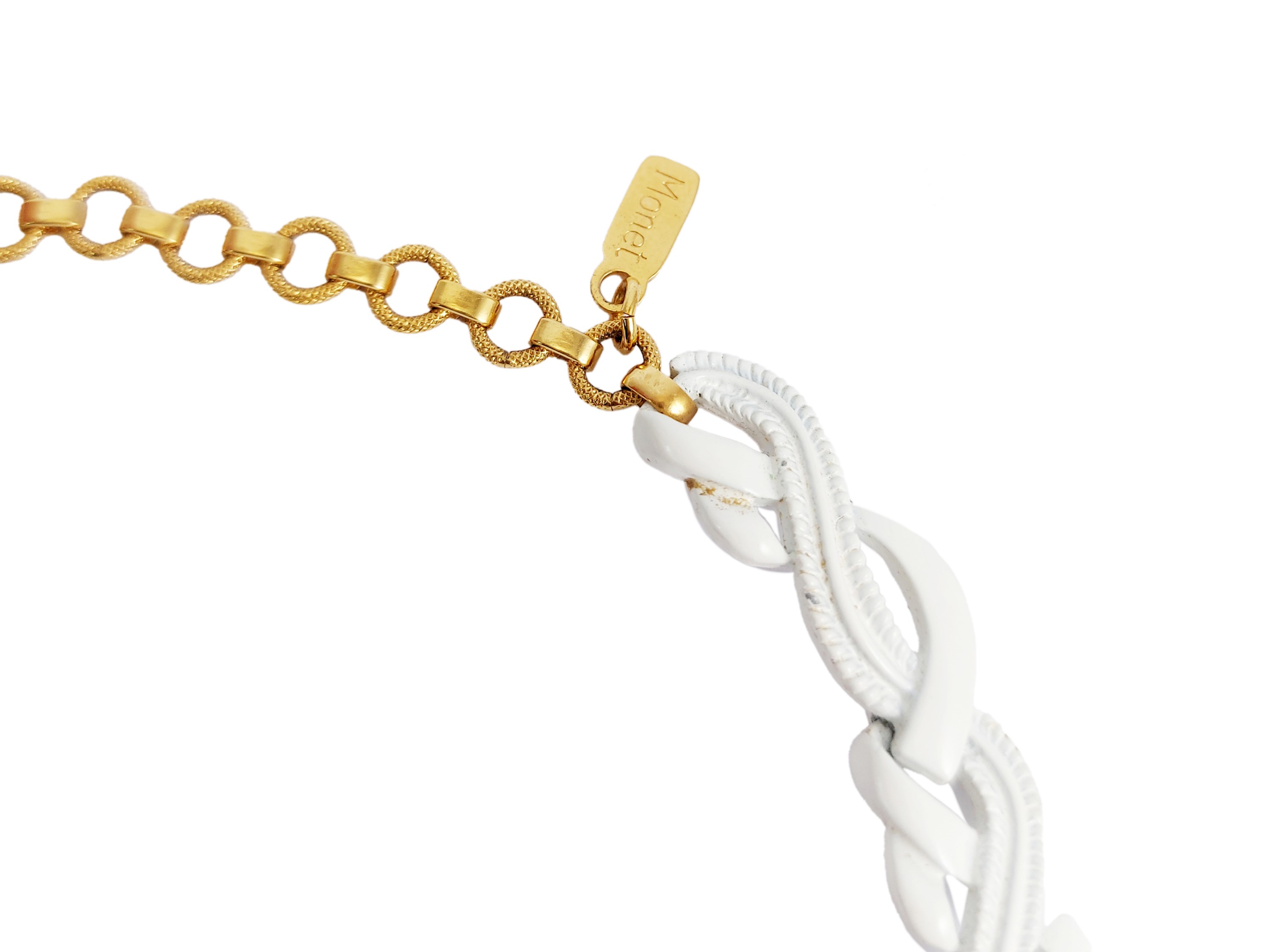 Monet - Demi Parure Collana e Orecchini a Clip in Smalto Bianco