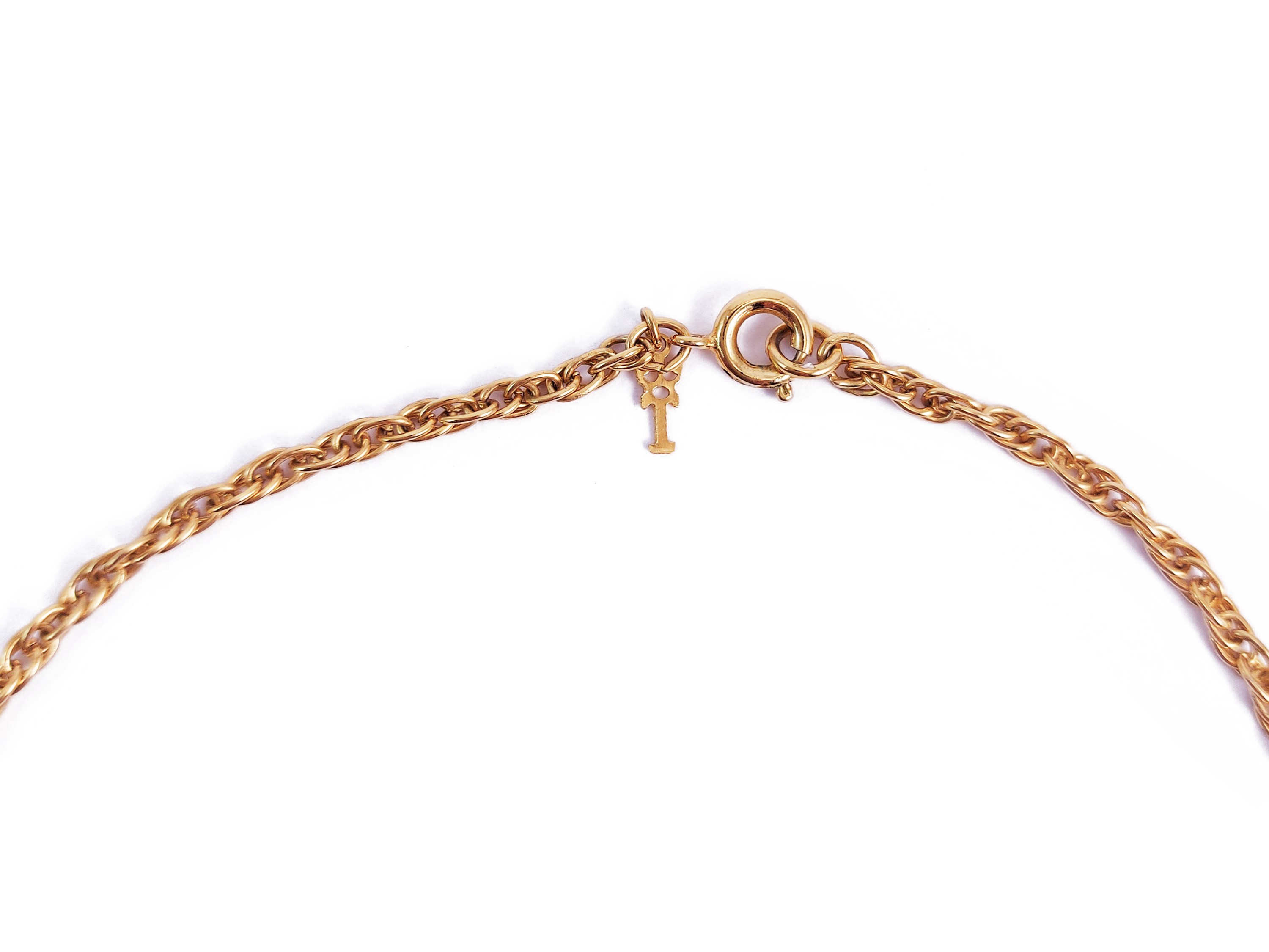 Trifari - Collana in Metallo Golden Tone e Smalto Bianco
