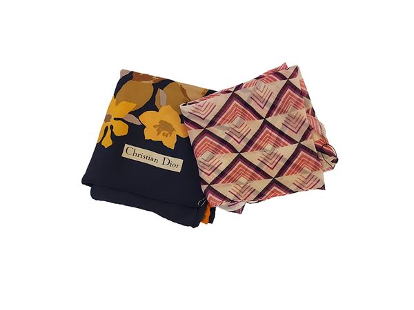 Christian Dior - Silk Foulard with floral motif