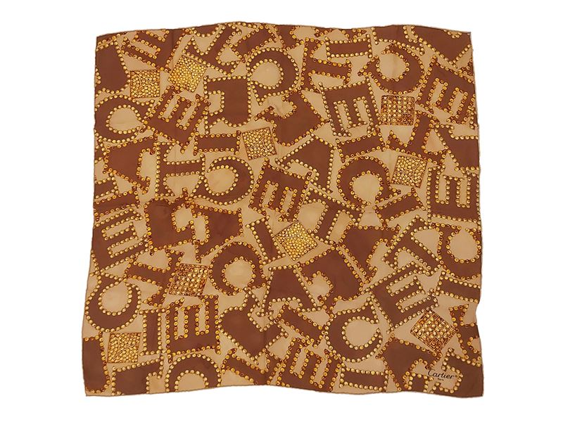 Cartier - Foulard in Seta nei Toni del Beige