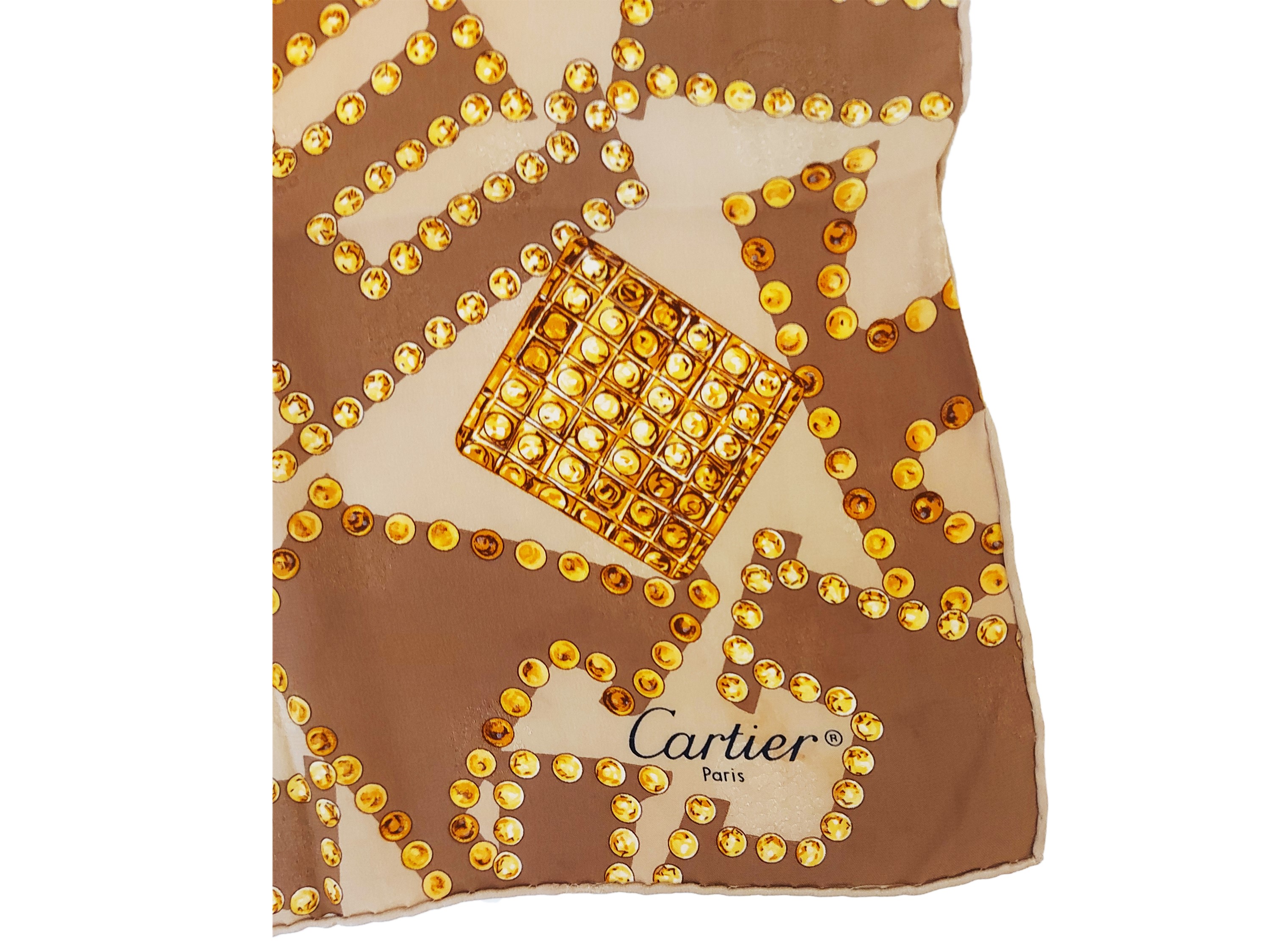 Cartier - Foulard in Seta nei Toni del Beige
