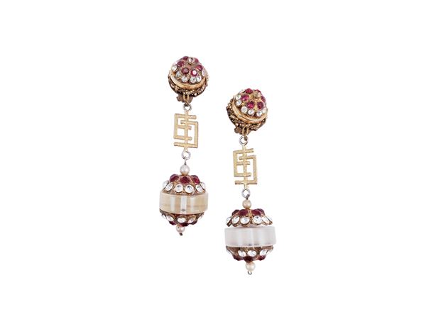 Golden Tone metal chandelier earrings
