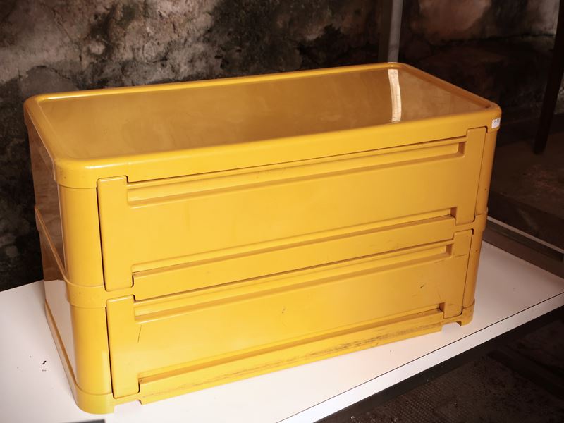 Contenitore 4963 in Plastica Gialla, Olaf Von Bohr per Kartell