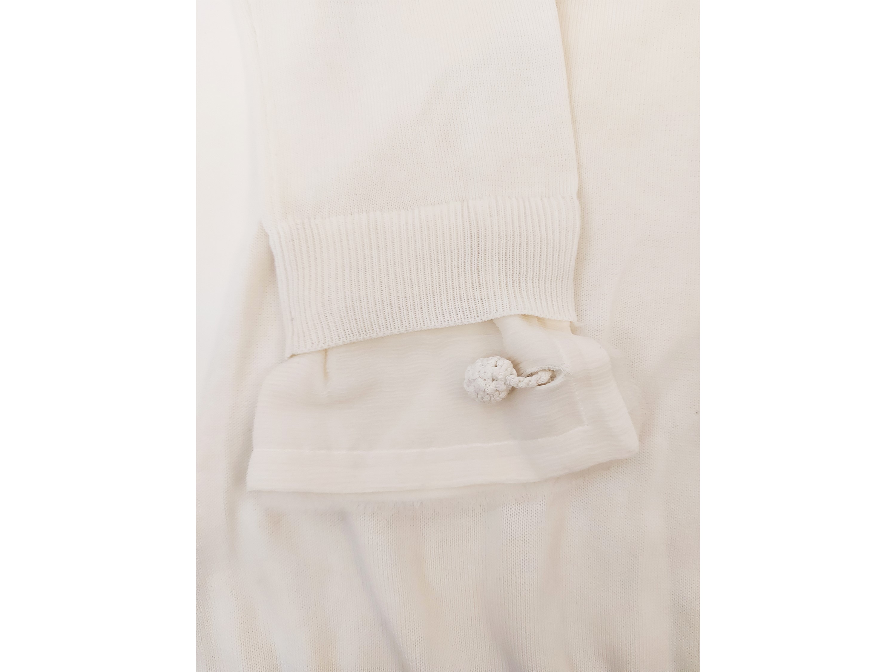 Ermanno Scervino - Maglia in Cotone Bianco con Ricamo di Perline
